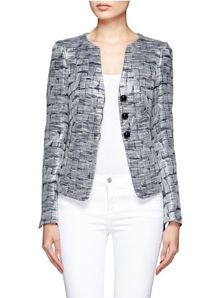 Main View - Click To Enlarge - ARMANI COLLEZIONI - Shimmer textured three-button jacket