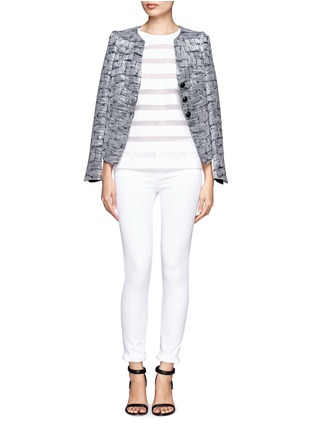 Figure View - Click To Enlarge - ARMANI COLLEZIONI - Shimmer textured three-button jacket