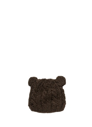 Figure View - Click To Enlarge - THE BLUEBERRY HILL - 'Julian' bear cable knit kids beanie
