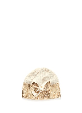 Main View - Click To Enlarge - THE BLUEBERRY HILL - 'Sabrina' metallic bow kids beanie