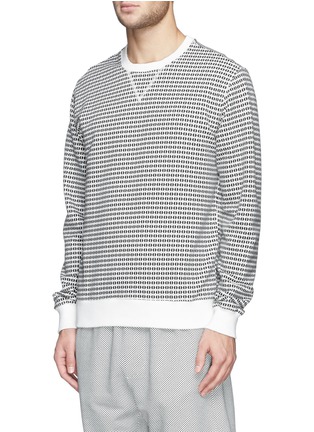 Front View - Click To Enlarge - MAURO GRIFONI - Semi circle print cotton terry sweatshirt 