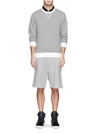 Figure View - Click To Enlarge - MAURO GRIFONI - Semi circle print cotton terry sweatshirt 