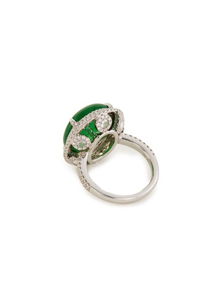 Figure View - Click To Enlarge - SAMUEL KUNG - Diamond garnet jade 18k white gold ring