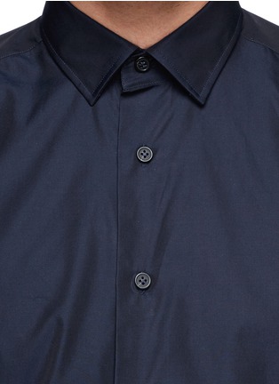 Detail View - Click To Enlarge - LANVIN - Grosgrain placket trim poplin shirt