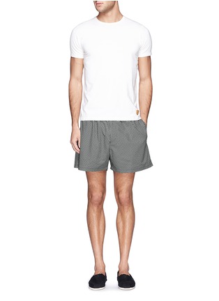 Figure View - Click To Enlarge - ALEXANDER MCQUEEN - Micro skull print cotton shorts