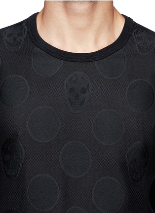 Detail View - Click To Enlarge - ALEXANDER MCQUEEN - Large polka dot and skull sweatshirt