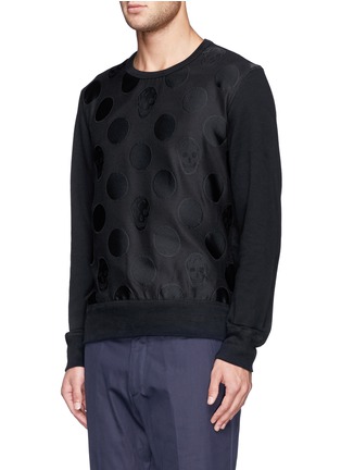 Front View - Click To Enlarge - ALEXANDER MCQUEEN - Large polka dot and skull sweatshirt