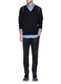 Figure View - Click To Enlarge - ALEXANDER MCQUEEN - Open knit harness wool sweater