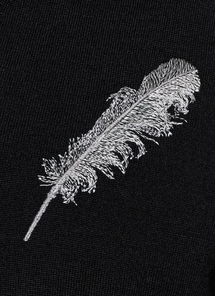 Detail View - Click To Enlarge - ALEXANDER MCQUEEN - Feather embroidery wool-silk sweater