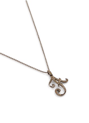 Figure View - Click To Enlarge - LC COLLECTION JEWELLERY - Diamond 18k gold letter pendant necklace – A