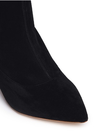 Detail View - Click To Enlarge - NICHOLAS KIRKWOOD - Stretch suede triangular heel boots