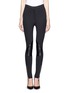 Main View - Click To Enlarge - MC Q - Faux leather knee patch stretch pants