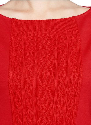 Detail View - Click To Enlarge - ST. JOHN - Cable knit panel sweater 