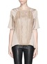 Main View - Click To Enlarge - ST. JOHN - Knit front high-low satin top
