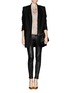 Figure View - Click To Enlarge - ST. JOHN - Knit front high-low satin top