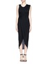 Main View - Click To Enlarge - MO&CO. EDITION 10 - Asymmetric shoulder jersey dress