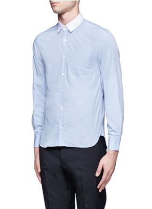 Front View - Click To Enlarge - MAURO GRIFONI - Contrast collar cotton shirt