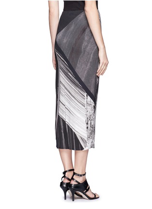 Back View - Click To Enlarge - HELMUT LANG - Fracture print wrap-front skirt