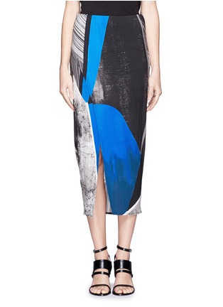 Main View - Click To Enlarge - HELMUT LANG - Fracture print wrap-front skirt