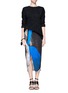 Figure View - Click To Enlarge - HELMUT LANG - Fracture print wrap-front skirt