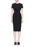 Main View - Click To Enlarge - VICTORIA BECKHAM - Stripe knit insert fitted dress