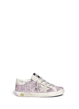 Main View - Click To Enlarge - GOLDEN GOOSE - 'Superstar' coarse glitter kids sneakers