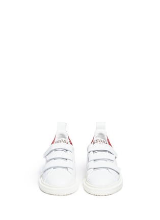 Figure View - Click To Enlarge - GOLDEN GOOSE - 'Smash' glitter collar leather toddler sneakers