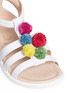 Detail View - Click To Enlarge - AQUAZZURA - Raffia pompom caged leather toddler sandals