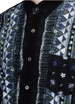 Detail View - Click To Enlarge - SACAI - Aloha scarf print corduroy shirt