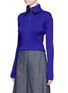 Front View - Click To Enlarge - SHUSHU/TONG - Zip front cropped rib knit top