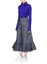 Figure View - Click To Enlarge - SHUSHU/TONG - Zip front cropped rib knit top