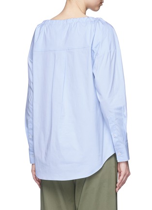 Back View - Click To Enlarge - THEORY - 'Magena' drawstring neckline cotton poplin shirt