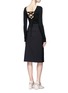 Figure View - Click To Enlarge - TIBI - Lace-up scoop back rib knit sweater