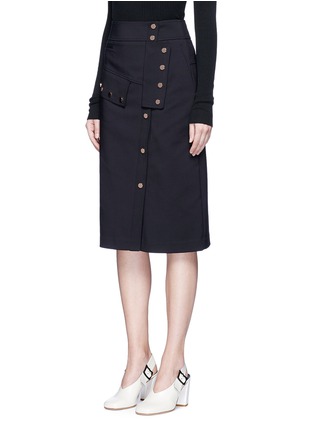 Front View - Click To Enlarge - TIBI - 'Urban Stretch' snap button skirt