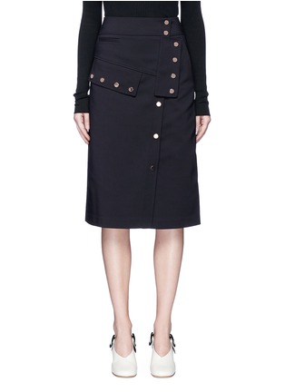 Main View - Click To Enlarge - TIBI - 'Urban Stretch' snap button skirt