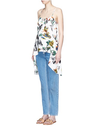 Front View - Click To Enlarge - TIBI - Gothic floral print silk camisole top