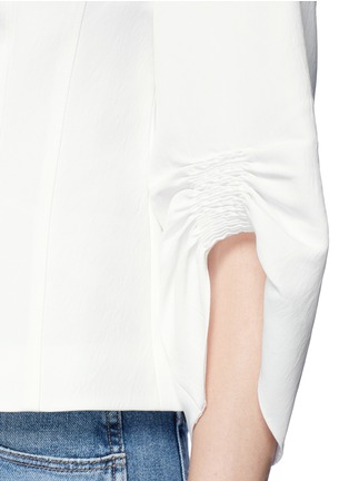 Detail View - Click To Enlarge - TIBI - Smocked cuff corset top