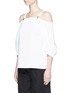 Front View - Click To Enlarge - TIBI - Off-shoulder drape twill suspender top
