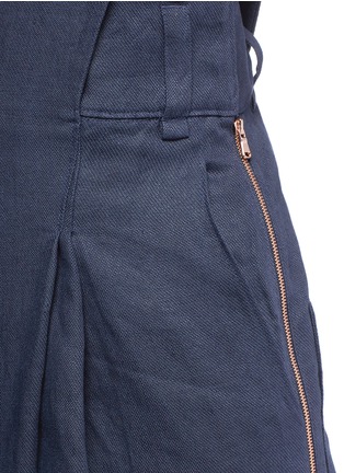 Detail View - Click To Enlarge - TIBI - 'Hessian' asymmetric linen jumpsuit