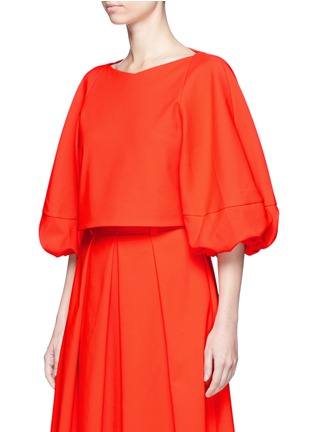 Front View - Click To Enlarge - TIBI - 'Agathe' balloon sleeve cropped top