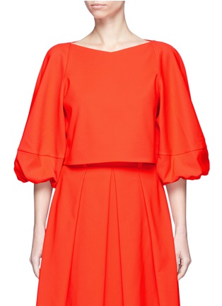 Main View - Click To Enlarge - TIBI - 'Agathe' balloon sleeve cropped top