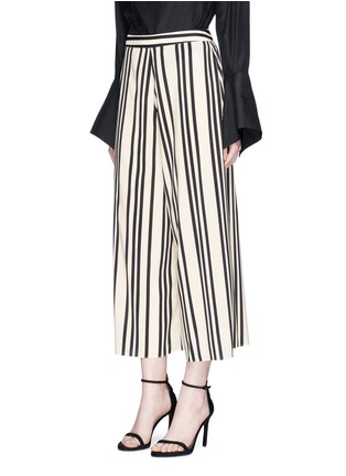 Front View - Click To Enlarge - ALICE & OLIVIA - 'Sherice' stripe cropped high waist pants