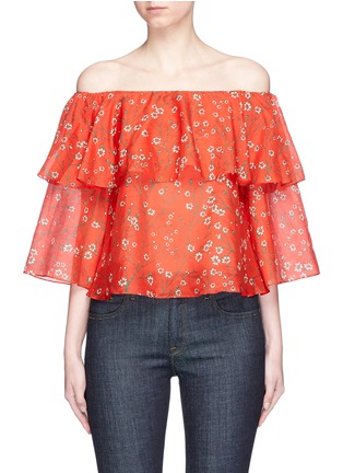Main View - Click To Enlarge - ALICE & OLIVIA - 'Meagan' floral off-shoulder layered top