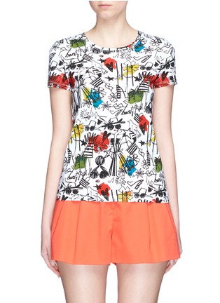 Main View - Click To Enlarge - ALICE & OLIVIA - 'Rylyn' Stace Face graffiti print cotton T-shirt