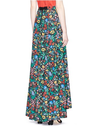Back View - Click To Enlarge - ALICE & OLIVIA - 'Athena' floral print high low maxi skirt