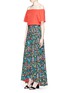 Figure View - Click To Enlarge - ALICE & OLIVIA - 'Athena' floral print high low maxi skirt