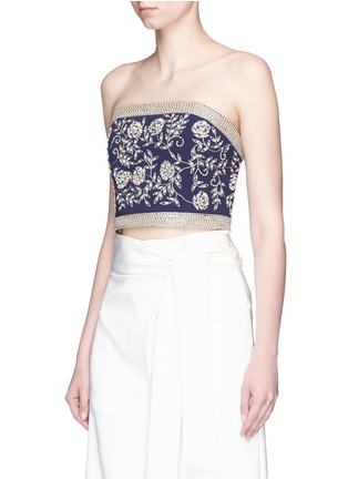 Front View - Click To Enlarge - ALICE & OLIVIA - Saraphina'Floral embellished strapless crepe bustier