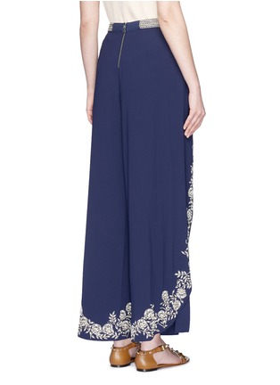 Back View - Click To Enlarge - ALICE & OLIVIA - 'Larissa' faux pearl floral wide leg pants