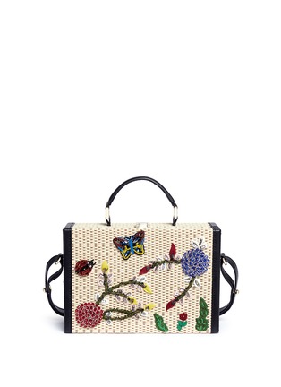 Main View - Click To Enlarge - ALICE & OLIVIA - 'Insects Sydney' embellished basketweave straw trunk