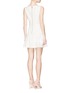 Back View - Click To Enlarge - ALICE & OLIVIA - 'Ommi' textured leaf motif sateen A-line dress